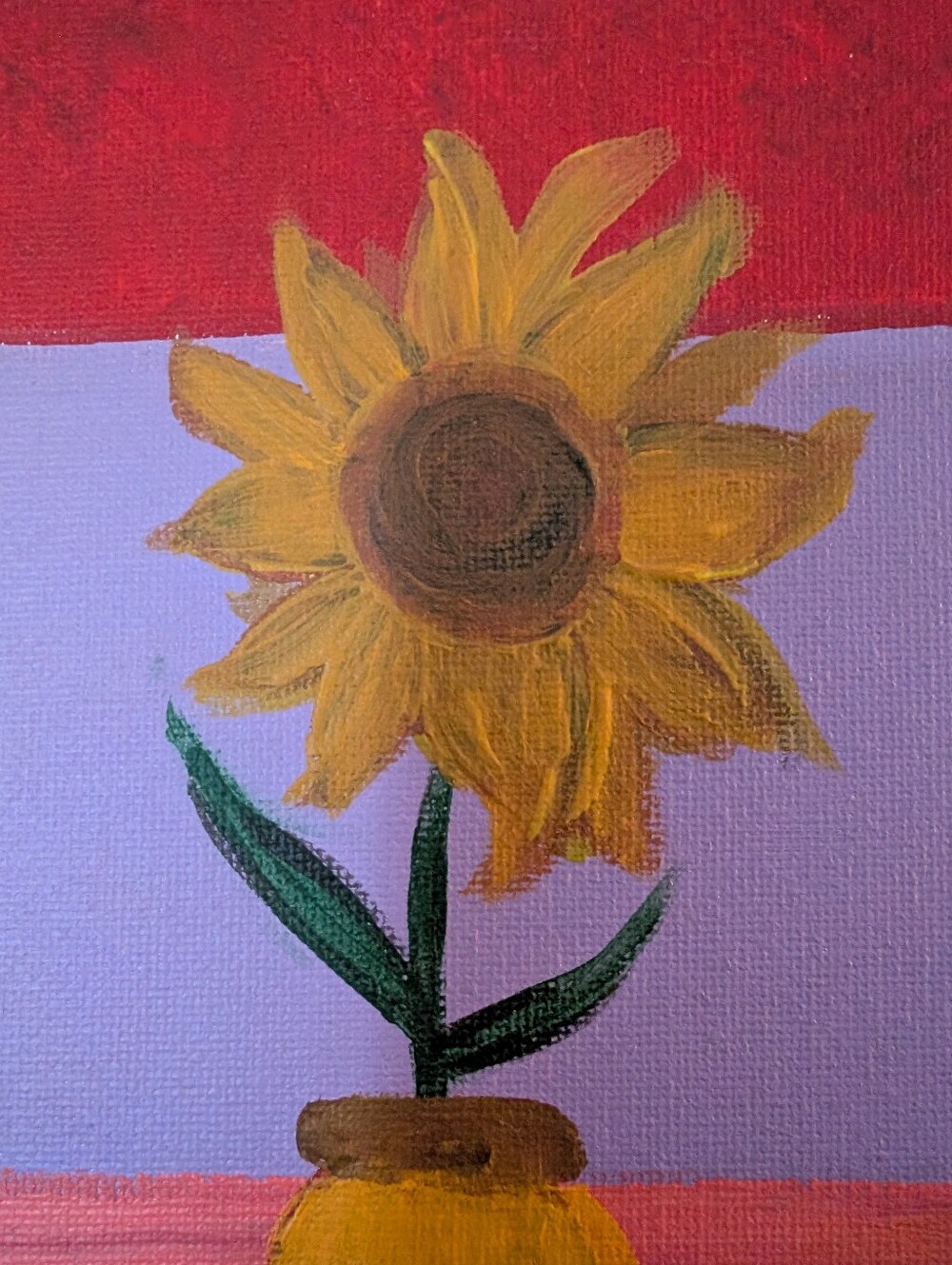5" × 7" Sunflower Canvas Acrylic Painting - Picture 3 of 3